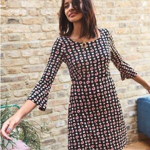 Boden Miriam Jersey Floral Tunic Dress Daisy Print Black Size 4